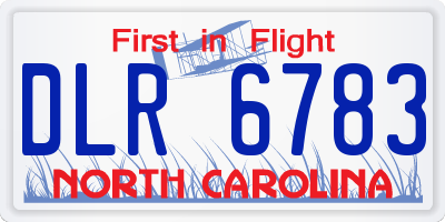 NC license plate DLR6783