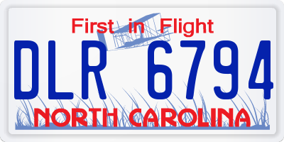 NC license plate DLR6794