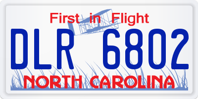 NC license plate DLR6802