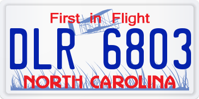 NC license plate DLR6803