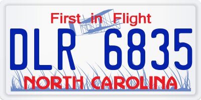 NC license plate DLR6835