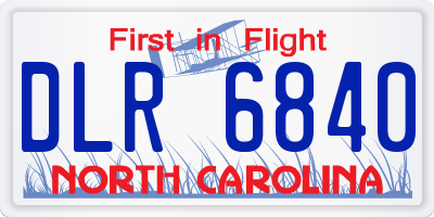 NC license plate DLR6840