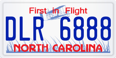 NC license plate DLR6888