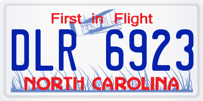 NC license plate DLR6923