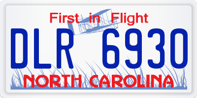 NC license plate DLR6930