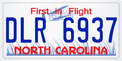 NC license plate DLR6937