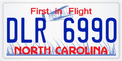 NC license plate DLR6990