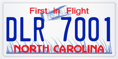 NC license plate DLR7001