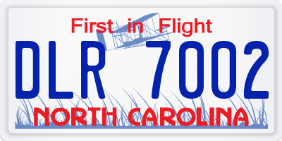 NC license plate DLR7002