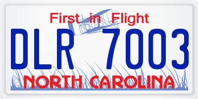 NC license plate DLR7003