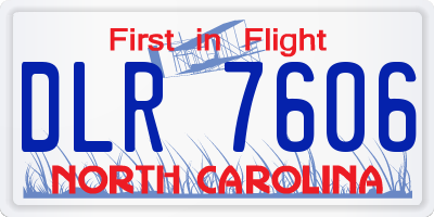 NC license plate DLR7606