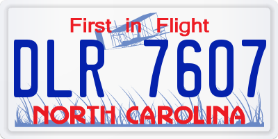 NC license plate DLR7607