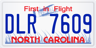 NC license plate DLR7609