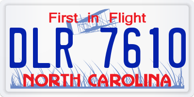 NC license plate DLR7610