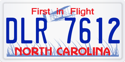 NC license plate DLR7612