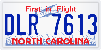 NC license plate DLR7613