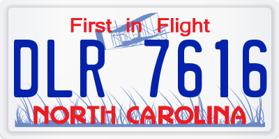 NC license plate DLR7616