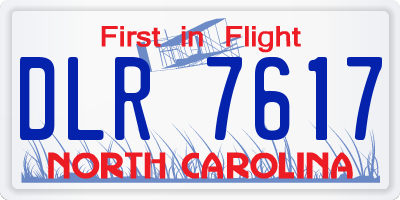 NC license plate DLR7617