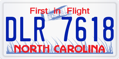 NC license plate DLR7618