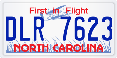 NC license plate DLR7623