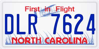 NC license plate DLR7624