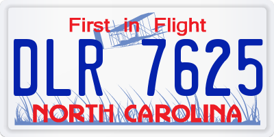 NC license plate DLR7625