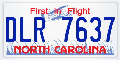 NC license plate DLR7637