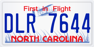 NC license plate DLR7644
