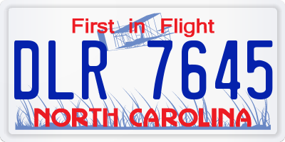 NC license plate DLR7645