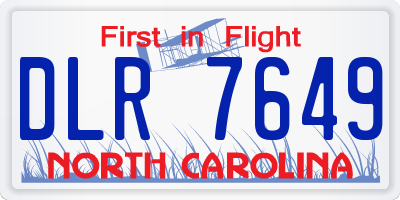 NC license plate DLR7649