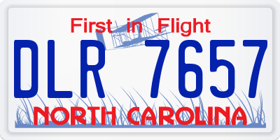 NC license plate DLR7657