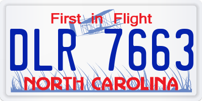 NC license plate DLR7663