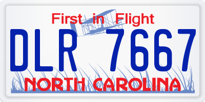 NC license plate DLR7667