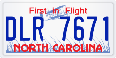 NC license plate DLR7671