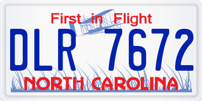 NC license plate DLR7672