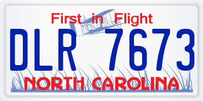 NC license plate DLR7673