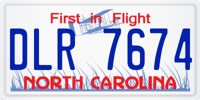 NC license plate DLR7674