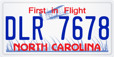 NC license plate DLR7678