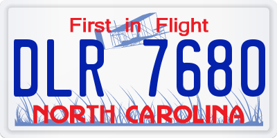NC license plate DLR7680