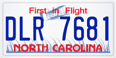 NC license plate DLR7681
