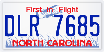 NC license plate DLR7685