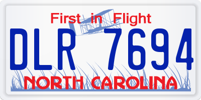 NC license plate DLR7694