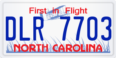 NC license plate DLR7703