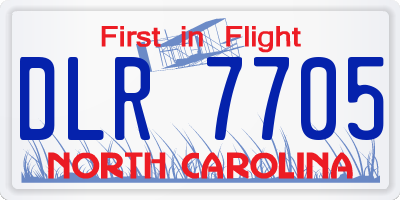NC license plate DLR7705