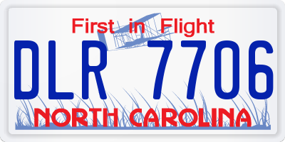 NC license plate DLR7706