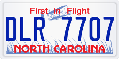 NC license plate DLR7707