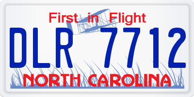 NC license plate DLR7712