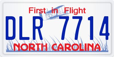 NC license plate DLR7714