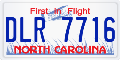 NC license plate DLR7716