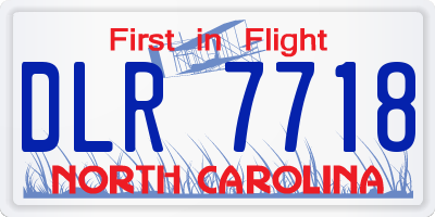 NC license plate DLR7718